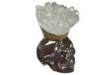 Polished Agate Skull with Amethyst Crown #181943-1
